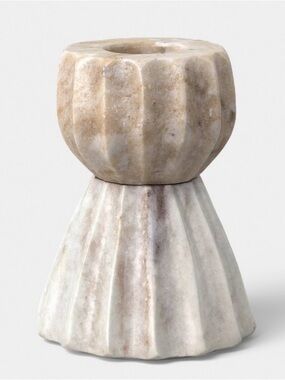 2!!!! STUDIO MCGEE NWT Short Marble Taper Candle Holder